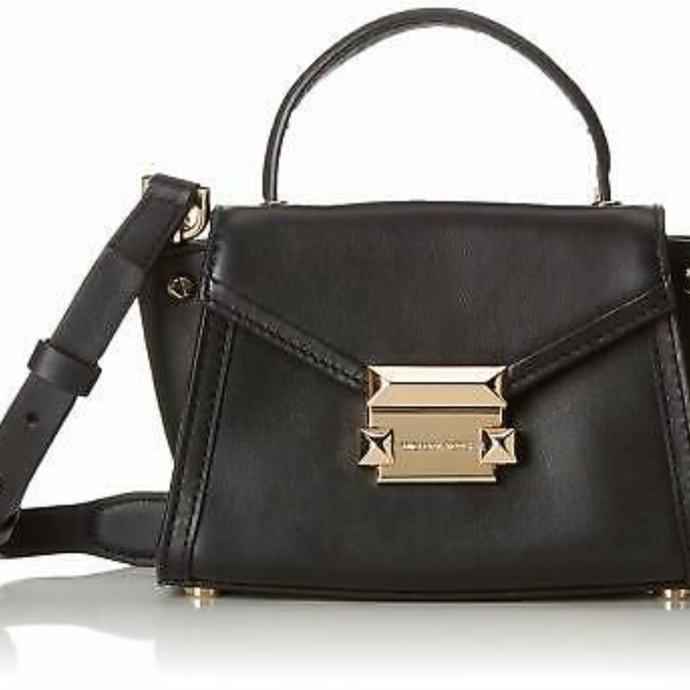 Michael Kors Women's Mini Whitney Leather Satchel Top-Handle Bag - Black